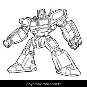 Transformers boyama sayfası – sevimli karakter, sanatsal çalışma