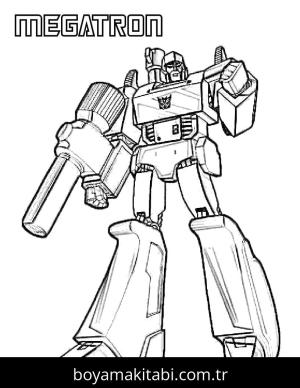 Transformers boyama sayfası – çizgi film temalı, basit çizim