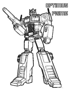 Transformers boyama sayfası, Transformers coloring page, Ücretsiz Optimus Prime Çizimi, 