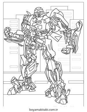 Transformers boyama sayfası – sevimli karakter, sanatsal çalışma