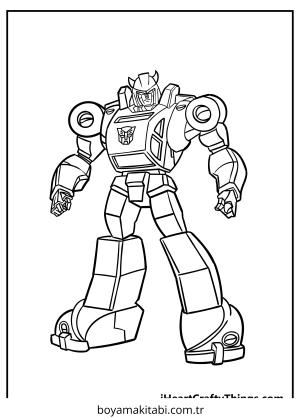 Transformers boyama sayfası – çizgi film temalı, basit çizim