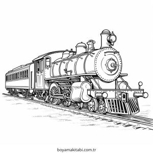 Tren boyama sayfası – renkli çizimler, okul öncesi