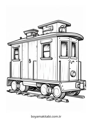 Tren boyama sayfası – renkli çizimler, okul öncesi