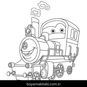 Tren boyama sayfası – sanatsal çalışma, çocuklar için