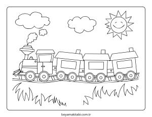 Tren boyama sayfası – okul öncesi, evde etkinlik