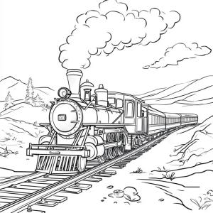 Tren boyama sayfası,  coloring page, Tren Yazdırılabilir Çizimi, 