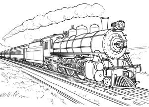 Tren boyama sayfası,  coloring page, Basitçe Tren Çizin, 