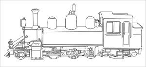 Tren boyama sayfası,  coloring page, Basit Bir Lokomotif, 