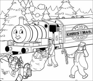 Tren boyama sayfası,  coloring page, Noel Sonrası Tren, 