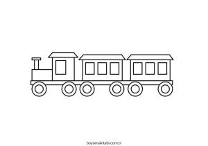 Tren boyama sayfası – okul öncesi, evde etkinlik