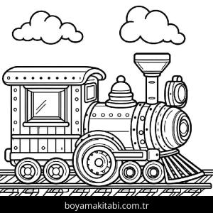Tren boyama sayfası – okul öncesi, evde etkinlik