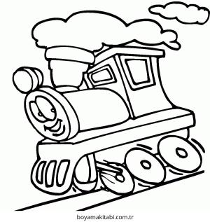 Tren boyama sayfası – el becerilerini geliştirir, boyama çalışması