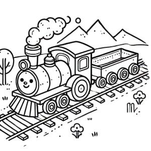 Tren boyama sayfası,  coloring page, Tren Çizimi 4, 