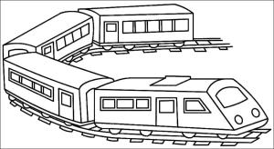 Tren boyama sayfası,  coloring page, 4 Vagonlu Tren, 