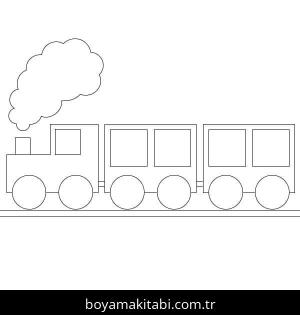 Tren boyama sayfası – boyama etkinliği, çocuk aktivitesi