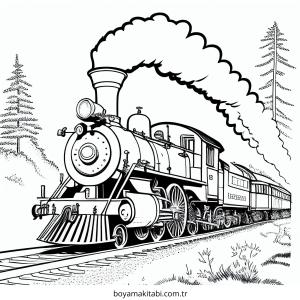 Tren boyama sayfası – ücretsiz yazdır, boyama etkinliği