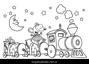 Tren boyama sayfası – boyama çalışması, yaratıcılığı geliştirir