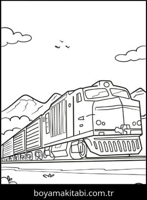 Tren boyama sayfası – yaratıcılık, eğlenceli etkinlik