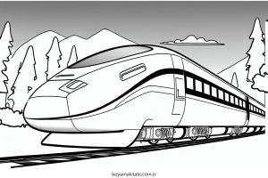 Tren boyama sayfası – yaratıcılık, eğlenceli etkinlik