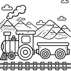 Tren boyama sayfası,  coloring page, Tren Çizimi 8, 