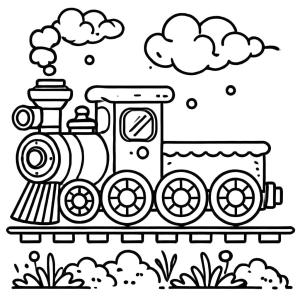 Tren boyama sayfası,  coloring page, Tren Çizimi 5, 