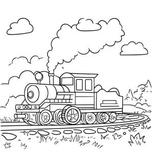 Tren boyama sayfası,  coloring page, Tren çizimi temel, 