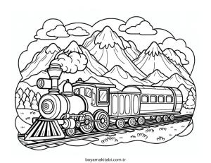 Tren boyama sayfası – ücretsiz yazdır, boyama etkinliği