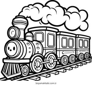 Tren boyama sayfası – evde etkinlik, ücretsiz yazdır