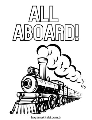 Tren boyama sayfası – eğitici aktivite, yaratıcılık