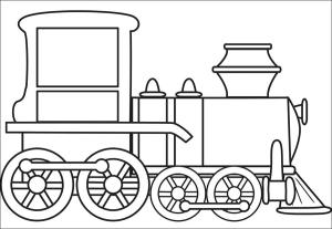 Tren boyama sayfası,  coloring page, Basit Tren, 