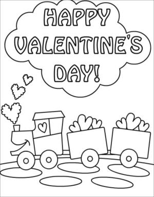 Tren boyama sayfası,  coloring page, Tren ile Mutlu Sevgililer, 