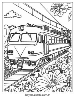 Tren boyama sayfası – el becerilerini geliştirir, boyama çalışması