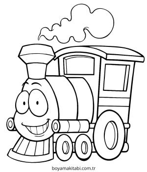 Tren boyama sayfası – keyifli zaman, renkli çizimler