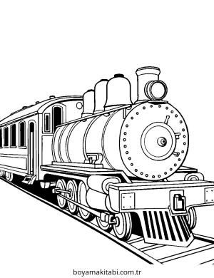 Tren boyama sayfası – eğitici aktivite, yaratıcılık