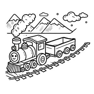 Tren boyama sayfası,  coloring page, Tren Çizimi 6, 