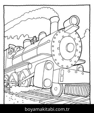 Tren boyama sayfası – yaratıcılık, eğlenceli etkinlik