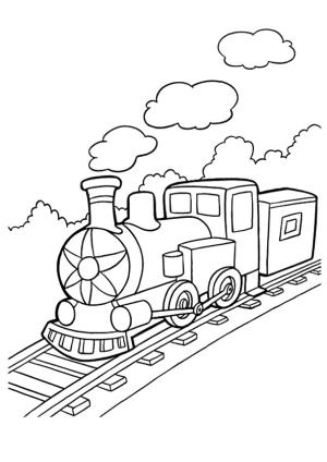 Tren boyama sayfası,  coloring page, Bir Yük Treni, 