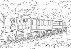 Tren boyama sayfası,  coloring page, Tren güzelce çizin, 