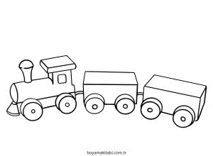 Tren boyama sayfası – kolay boyama, eğitici aktivite