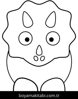 Triceratops Dinazor boyama sayfası,  coloring page, , Cartoon Triceratop From Dinosaurs