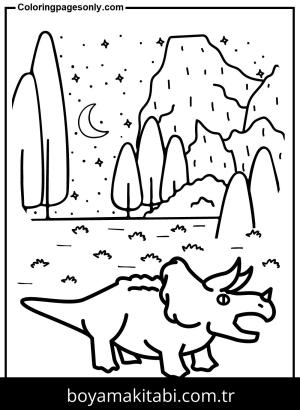 Triceratops Dinazor Boyama