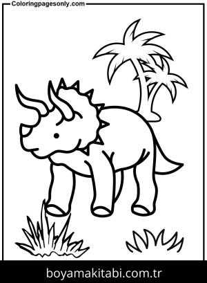 Triceratops Dinazor boyama sayfası,  coloring page, , Triceratops Image