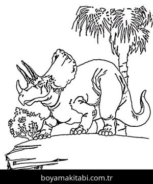 Triceratops Dinazor boyama sayfası,  coloring page, , Triceratops Dinosaur 6