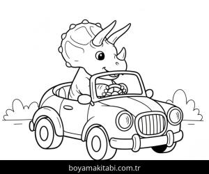 Triceratops boyama sayfası – yaratıcılık, eğlenceli etkinlik