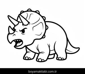 Triceratops boyama sayfası – PDF indir, sevimli karakter