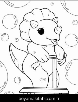 Triceratops boyama sayfası – yaratıcılığı geliştirir, keyifli zaman