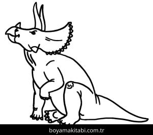Triceratops boyama sayfası – keyifli zaman, renkli çizimler