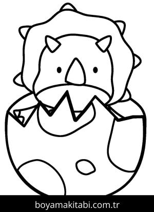 Triceratops boyama sayfası – çizgi film temalı, basit çizim