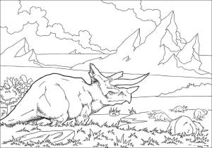 Triceratops boyama sayfası,  coloring page, Triceratops Sürüsü, 