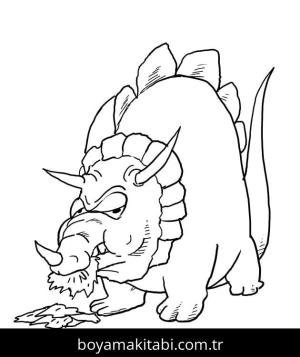Triceratops boyama sayfası – eğlenceli etkinlik, el becerilerini geliştirir